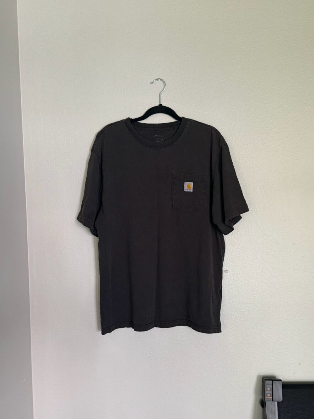 Carhartt K87 Heavyweight Pocket T Shirt Mens Large L Faded Black Loose Fit Work